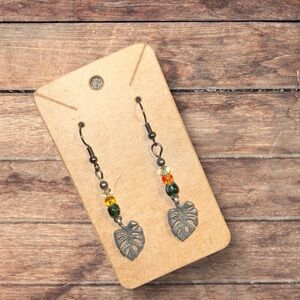 Handmade leafy earrings.